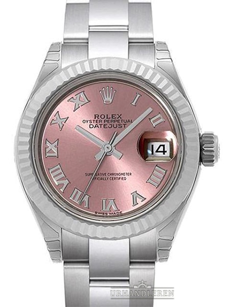 Rolex Lady-Datejust 28, Pink, Romersk, Oyster