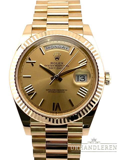 Rolex Day-Date 40, Champagne, Romersk, President