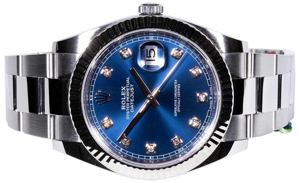 Rolex Datejust 41, Blå, Diamant, Oyster