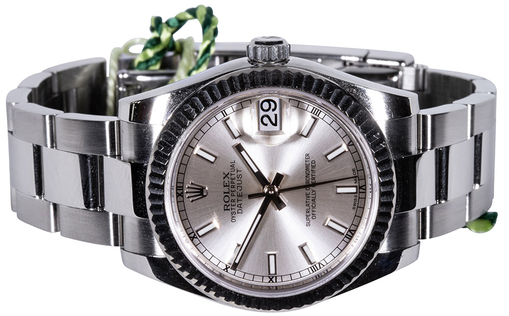 Rolex Datejust 31, Sølv, Indeks, Oyster