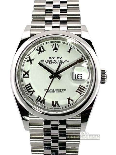 Rolex Datejust 36, Hvid, Romersk, Jubilee, 126200