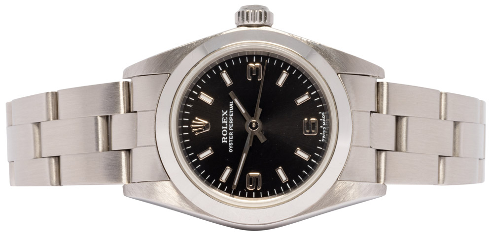 Rolex Oyster Perpetual, 25, Sort, Stål, Oyster