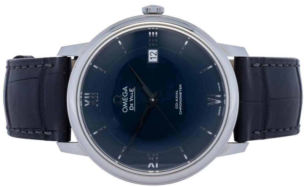 Omega De Ville Prestige 39.5, Blå, Stål, Læder
