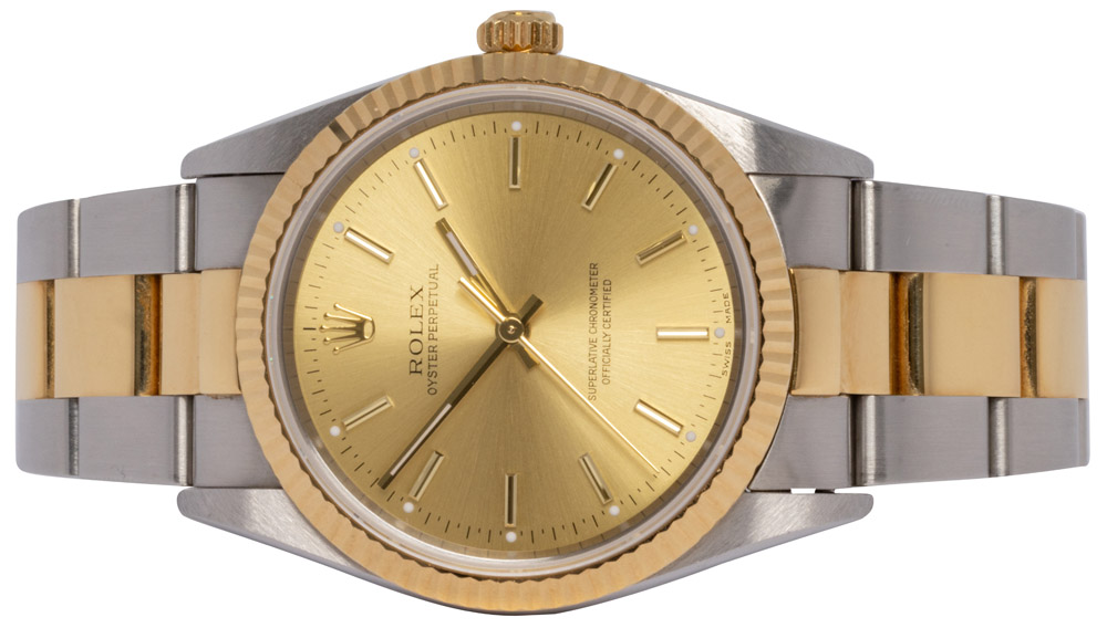 Rolex Oyster Perpetual 34, Champagne, Guld/Stål,  Oyster