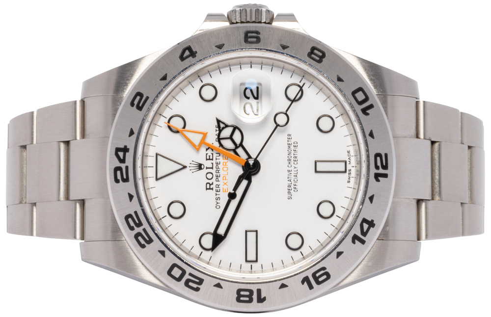Rolex Explorer ll 42, Hvid, Stål, Oyster