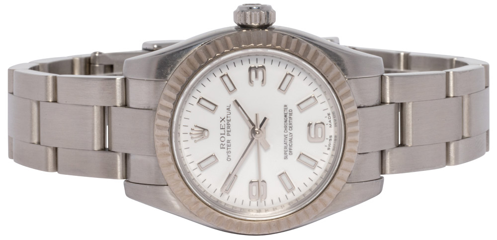 Rolex Oyster Perpetual 26, Hvid, Stål, Oyster