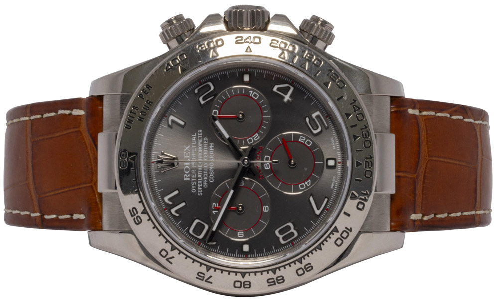 Rolex Daytona 40, Racing, Hvidguld, Læder