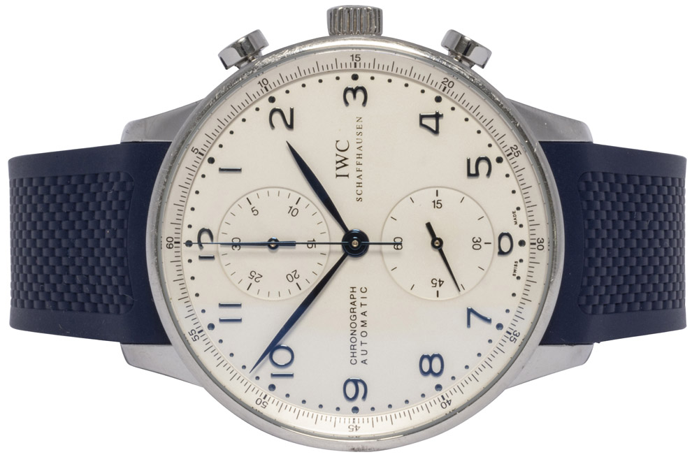 IWC Portugieser 41, Hvid, Stål, Gummi