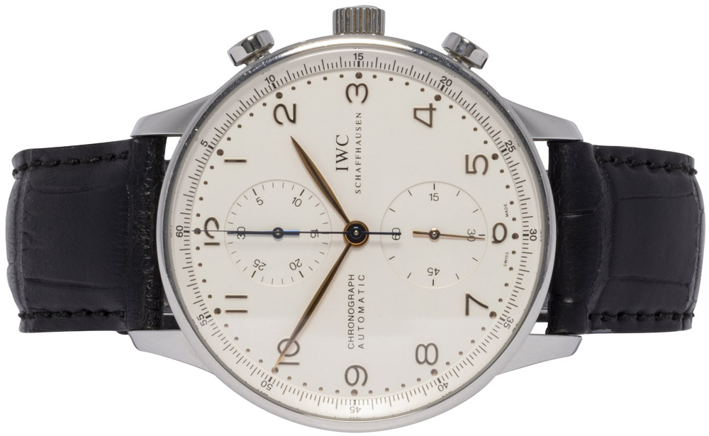 IWC Portuguese 41, Hvid, Stål, Læder