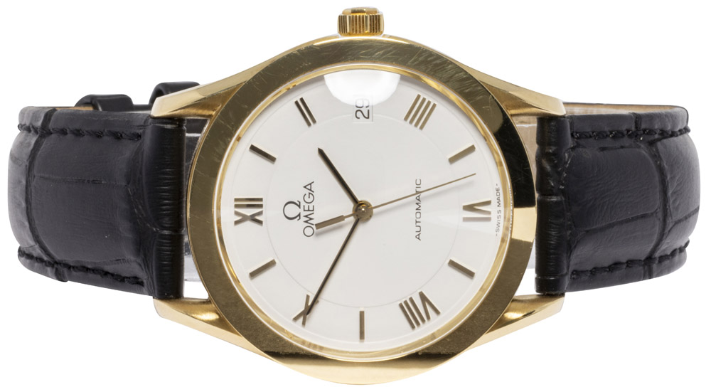 Omega Classic 35, Hvid, Guld, Læder