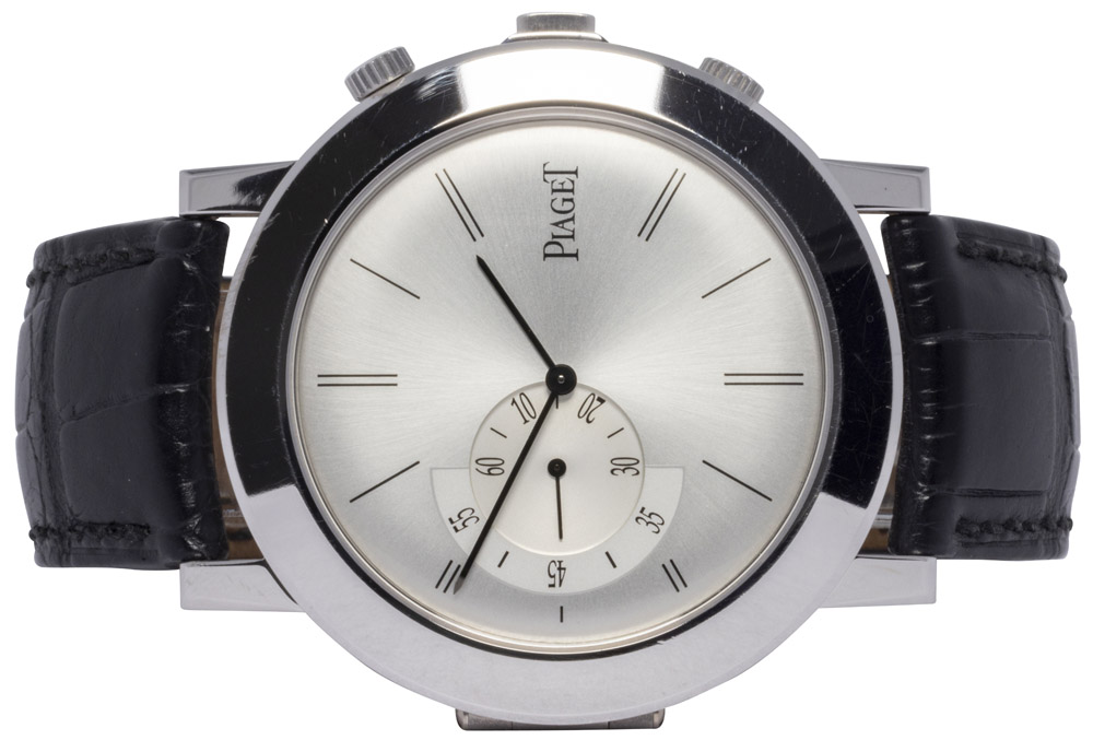 Piaget Altiplano Double Jeu XL 45, Sølv, Grå, Hvidguld, Læder