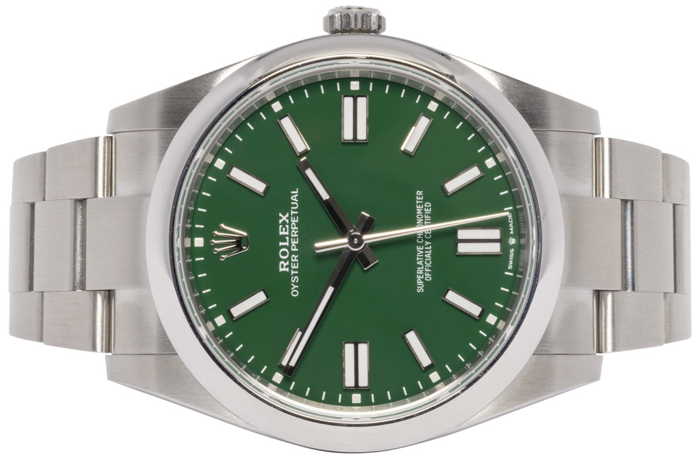 Rolex Oyster Perpetual 41, Grøn, Stål, Oyster
