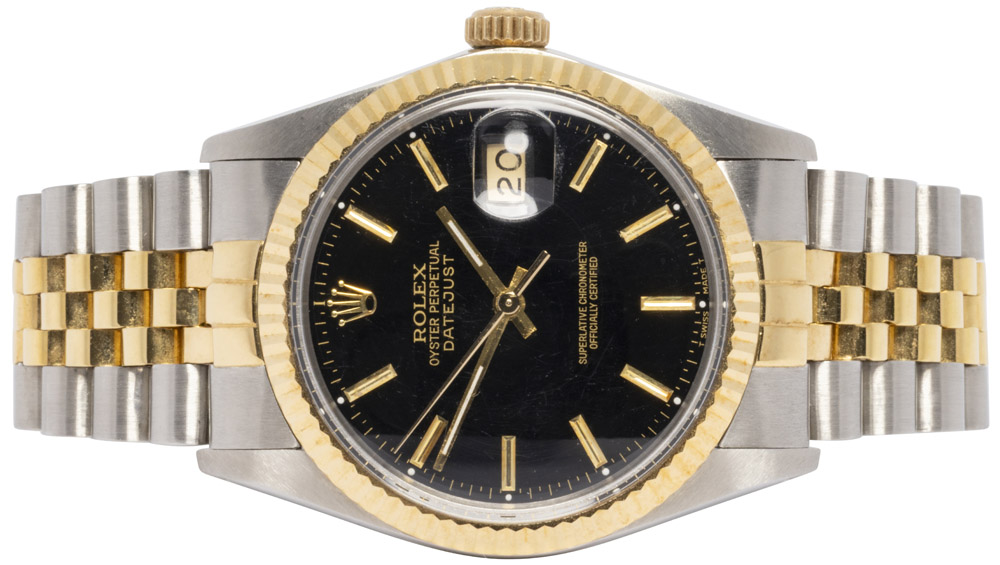 Rolex Datejust 36, Sort, Guld/Stål, Jubilee