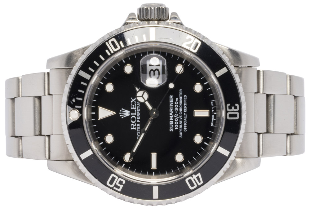 Rolex Submariner Date 40, Sort, Stål, Oyster