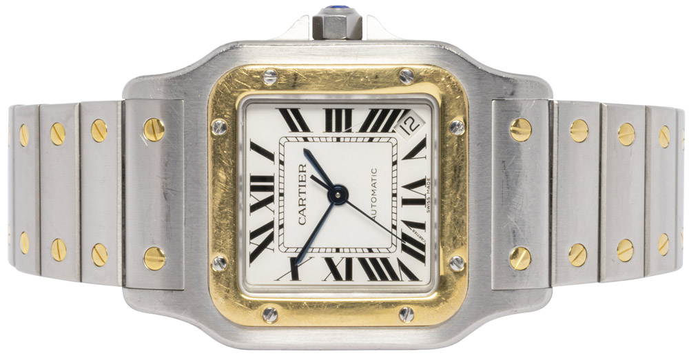 Cartier Santos Automatic Medium, Hvid, Guld/Stål