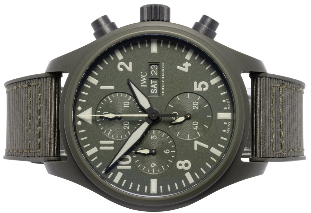 IWC Pilot Chronograph Top Gun 44, Woodland, Keramik, Gummi