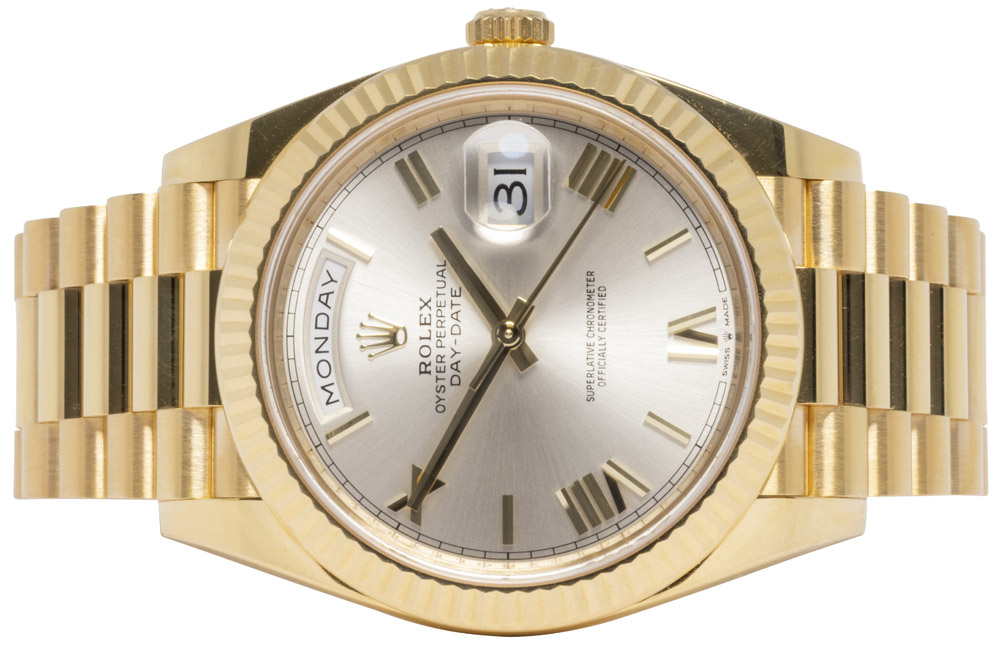 Rolex Day-Date 40, Sølv, Guld, President