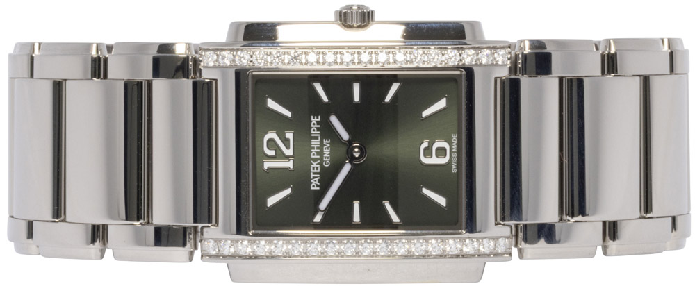 Patek Philippe Twenty 4, 25 x 30, Grøn, Diamant, Stål