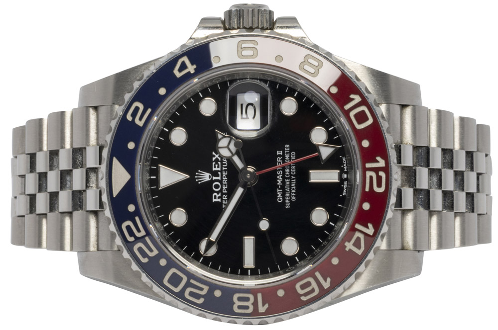 Rolex GMT-Master II 40, Sort, Pepsi, Stål, Jubilee