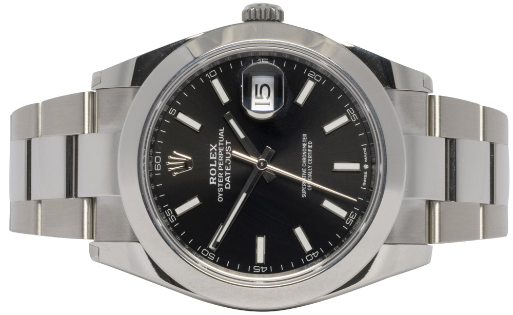 Rolex Datejust 41, Sort, Stål, Oyster