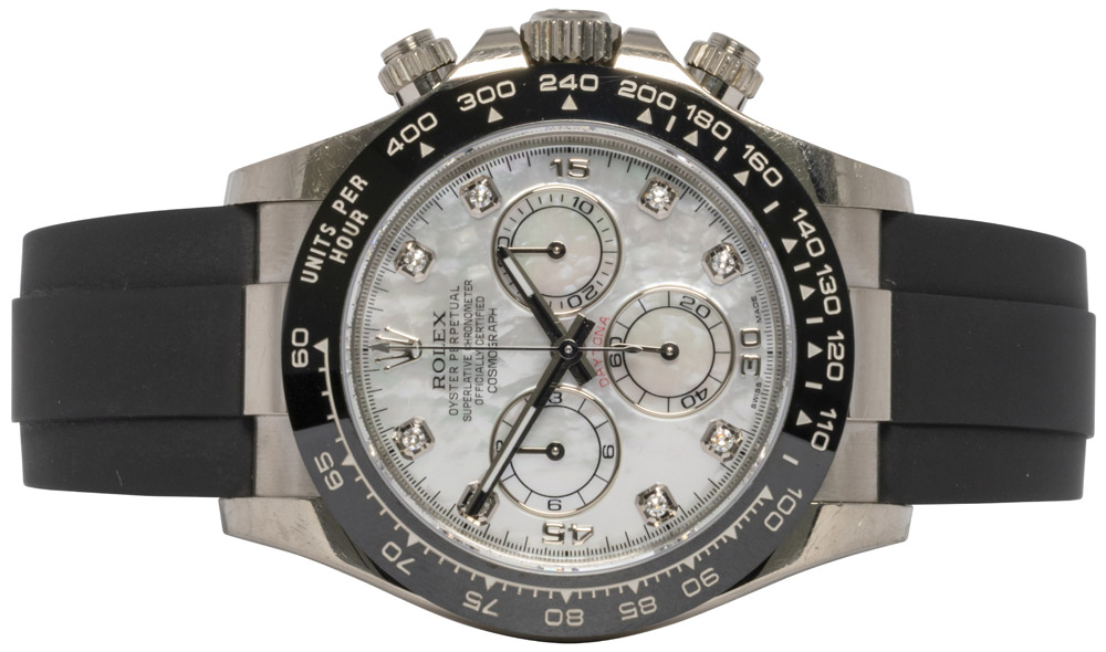 Rolex Daytona 40, MOP, Diamant, Hvidguld, Oysterflex