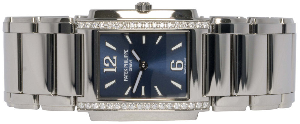 Patek Philippe Twenty~4 25.1 x 30, Blå, Diamant, Stål