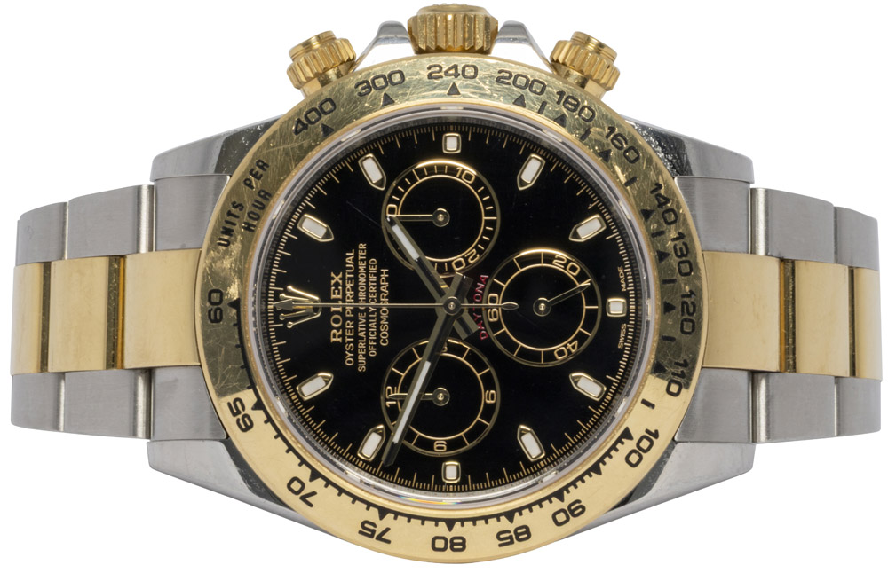 Rolex Daytona 40, Sort, Guld/Stål, Oyster
