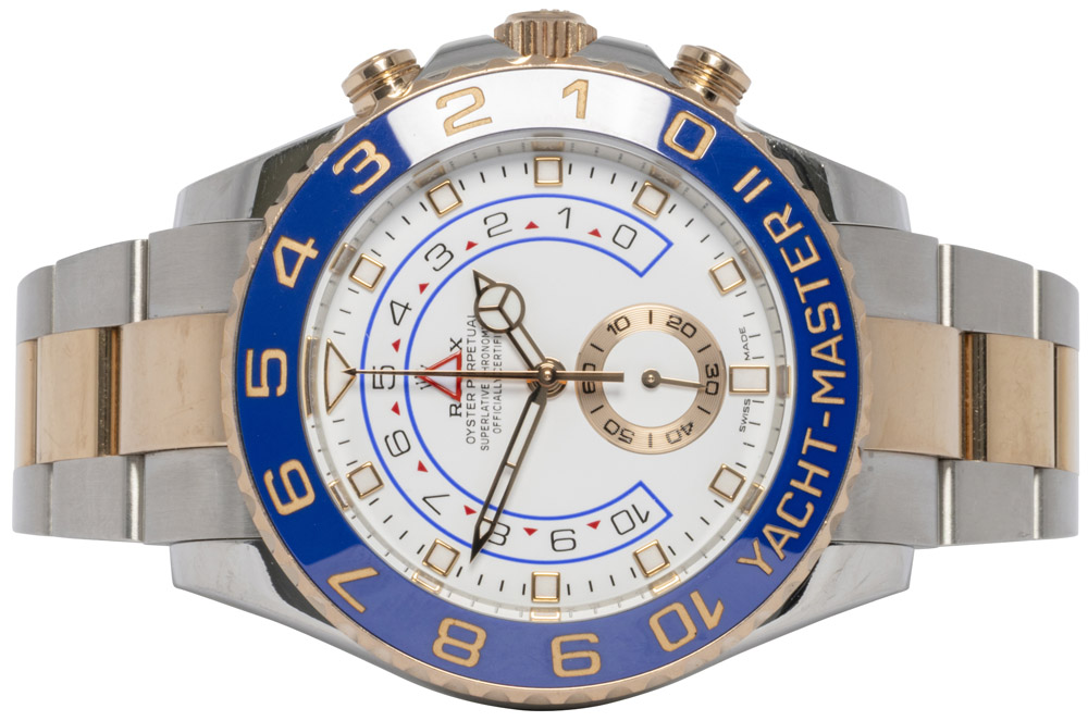 Rolex Yacht-Master ll 42, Hvid, Blå, Everose/Stål, Oyster