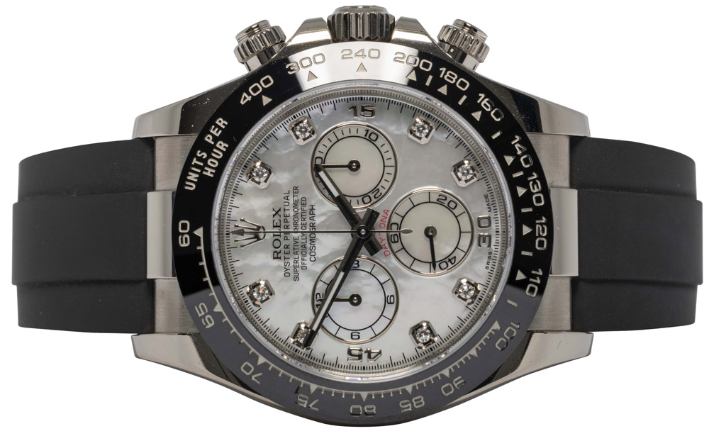 Rolex Daytona 40, MOP, Diamant, Hvidguld, Oysterflex