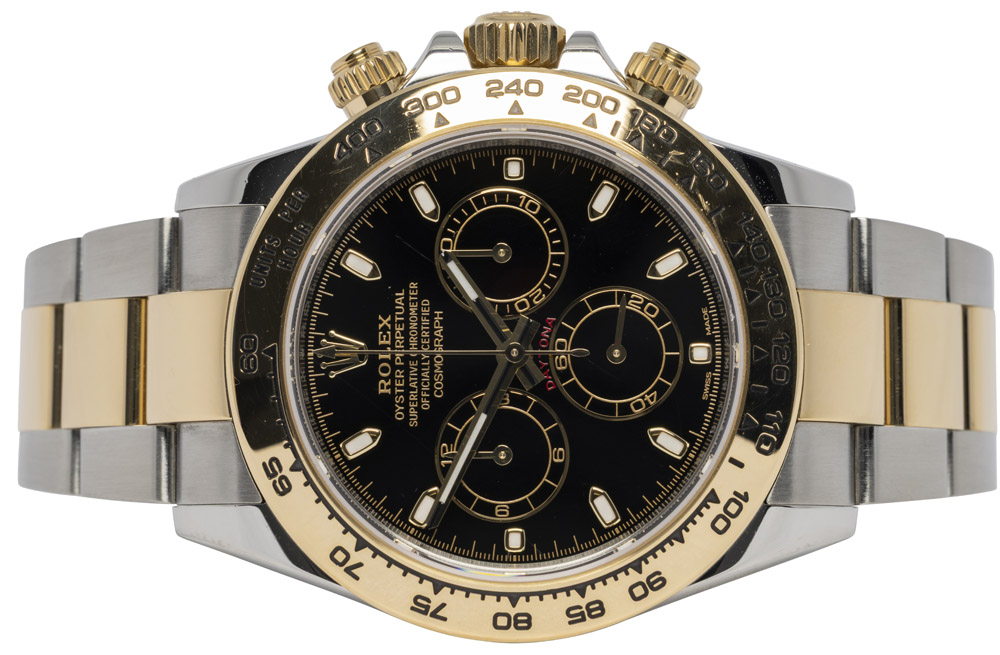 Rolex Daytona 40, Sort, Guld/Stål, Oyster
