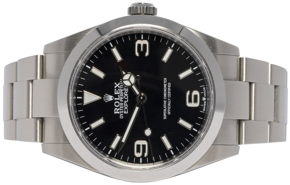 Rolex Explorer 1 40, Sort, Stål, Oyster