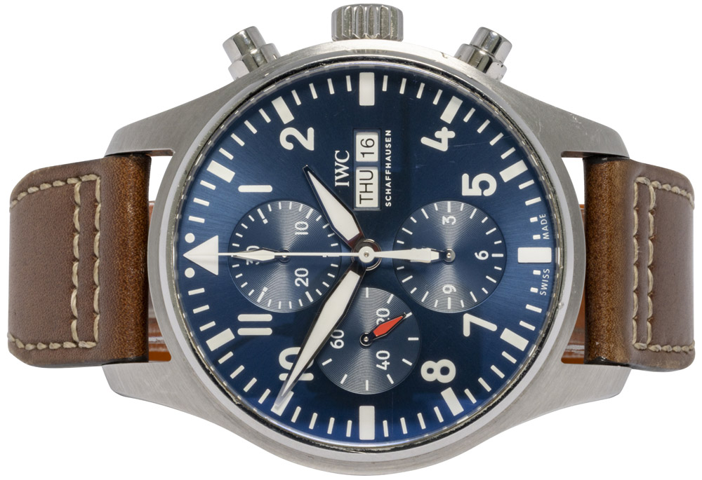 IWC Pilot’s Watch Chronograph Le Petit Prince 43, Blå, Stål, Læder