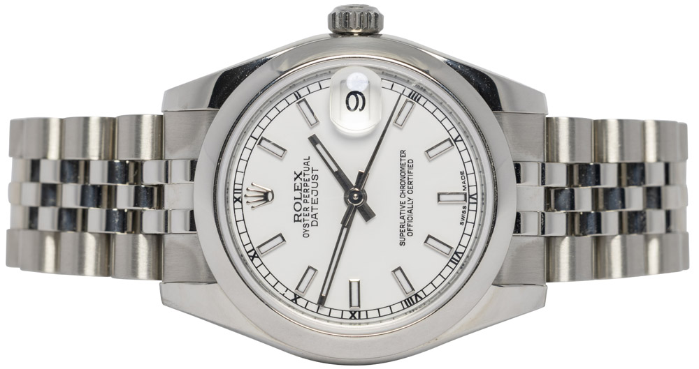 Rolex Datejust 31, Hvid, Stål, Jubilee