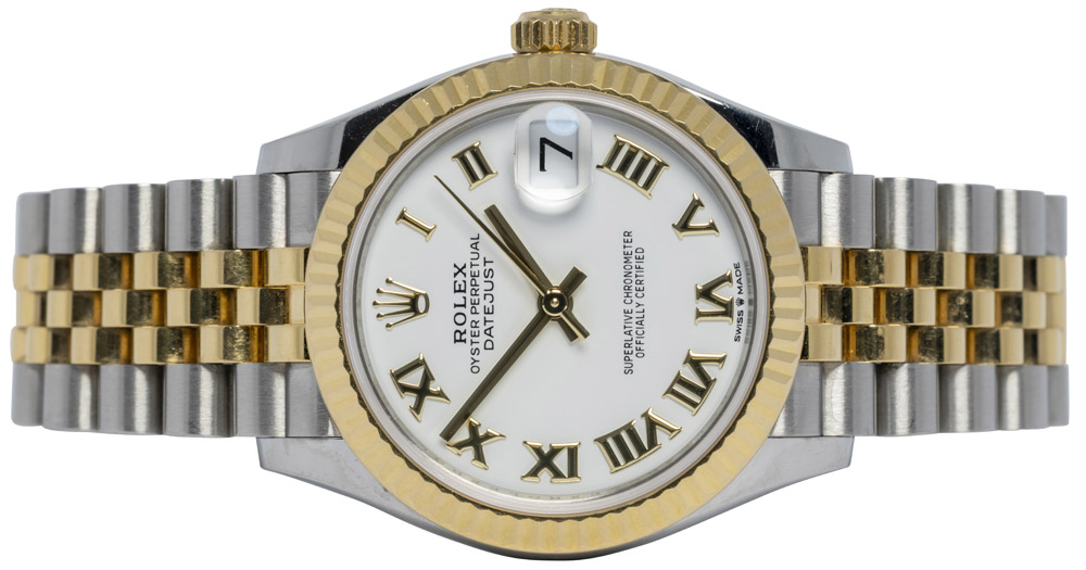 Rolex Datejust 31, Hvid, Romer, Guld/Stål, Jubilee
