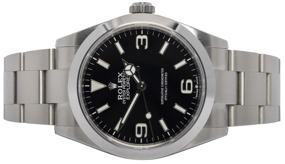 Rolex Explorer 1 40, Sort, Stål, Oyster