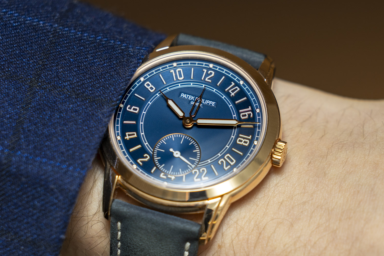 Patek Philippe Complications 42, Blå, Roseguld, Kalveskind