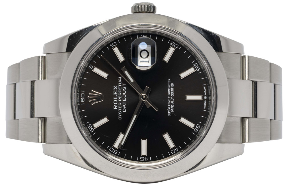 Rolex Datejust 41, Sort, Stål, Oyster