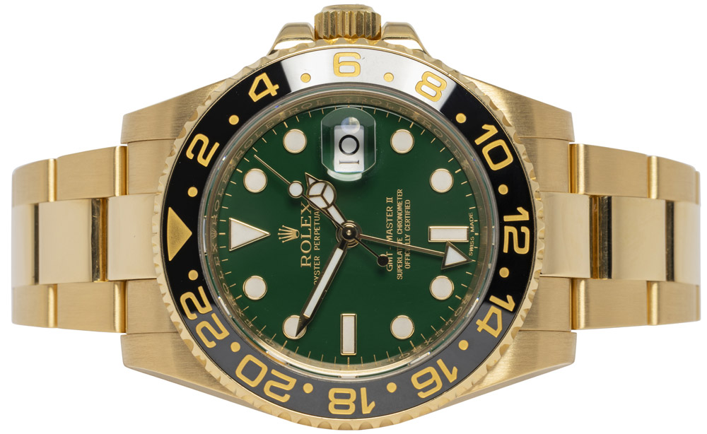 Rolex GMT-Master II 40, Grøn, Guld, Oyster