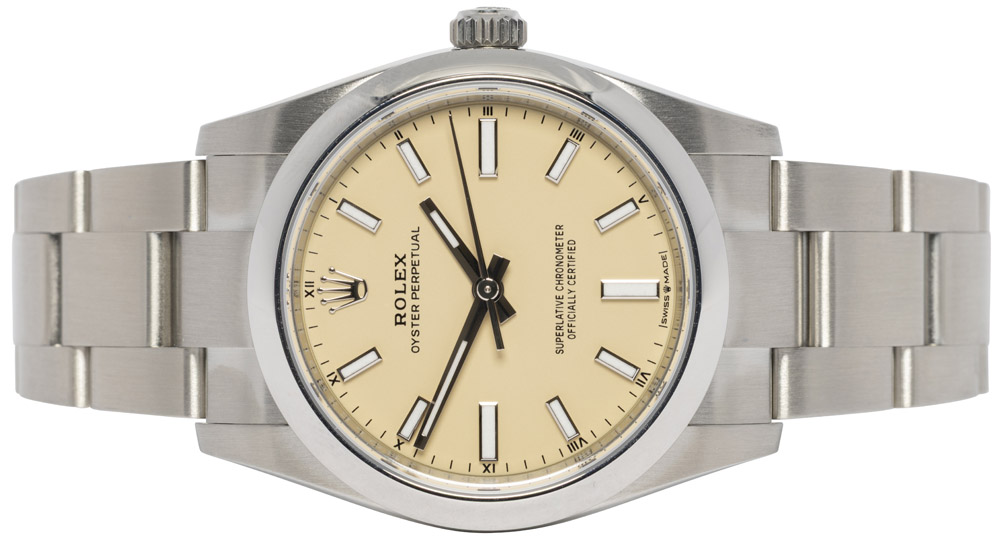 Rolex Oyster Perpetual 34, Beige, Stål, Oyster