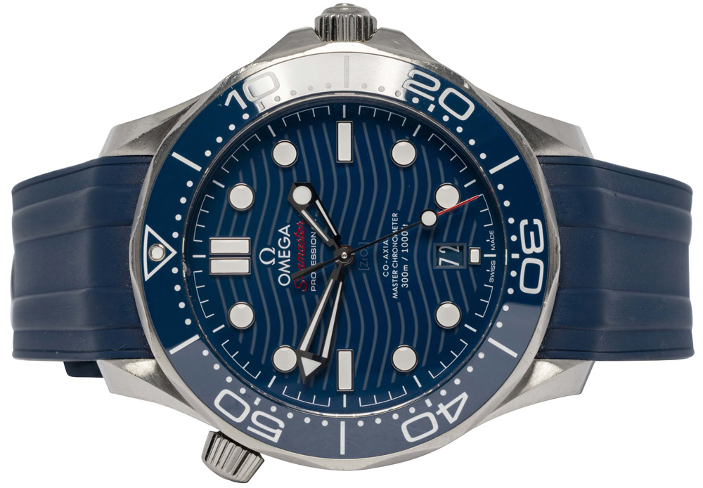 Omega Seamaster Diver 300m 42, Blå, Stål Gummi