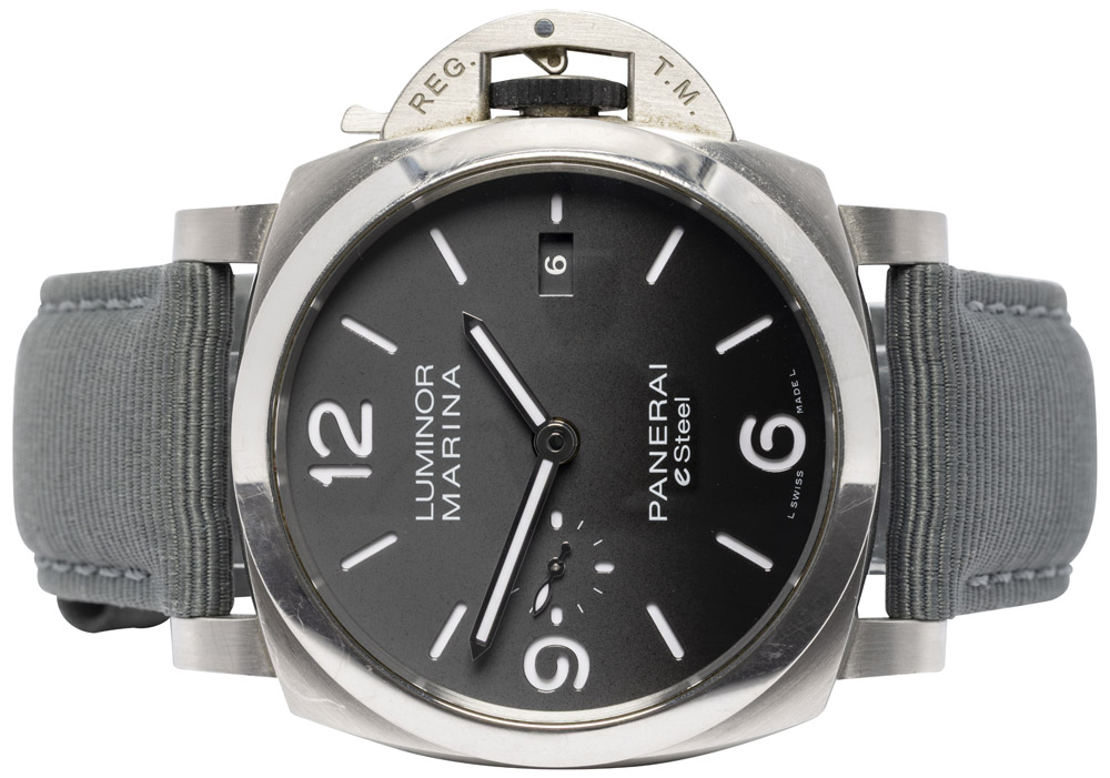 Panerai Luminor Marina 44, Grå, Stål, Læder