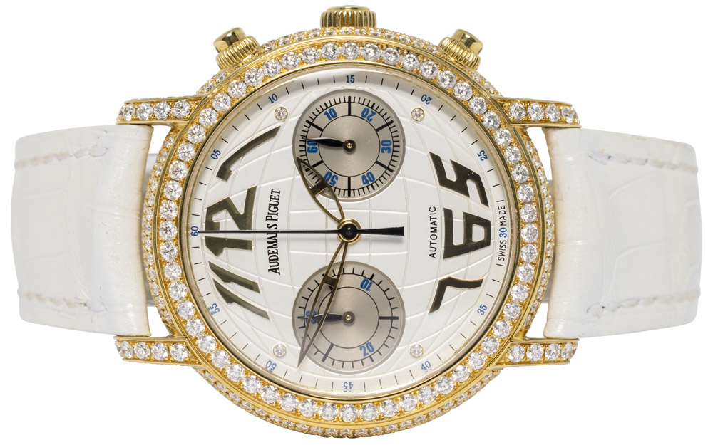 Audemars Piguet Jules Audemars Automatic Chronograph, Sølv, Guld, Diamant, Læder