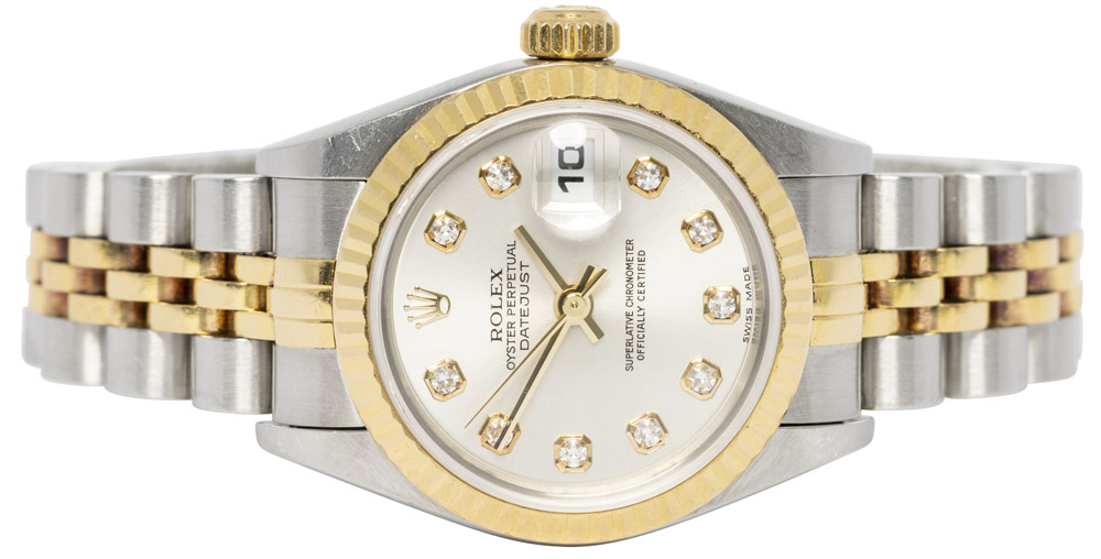 Rolex Lady-Datejust 26, Sølv, Diamant, Guld/Stål, Jubilee
