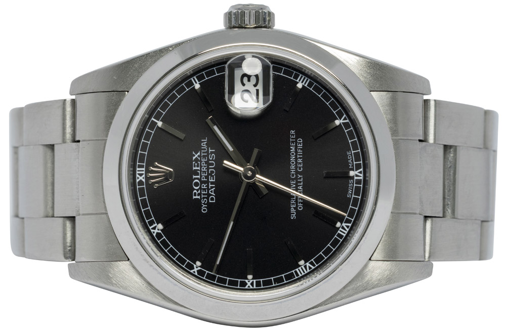Rolex Datejust 31, Sort, Stål, Oyster