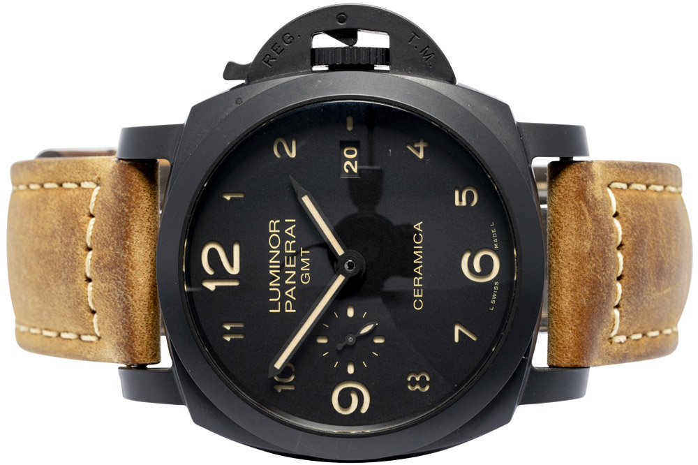 Panerai Tuttonero Luminor 1950 3 Days GMT Automatic Ceramica 44, Sort, Keramik