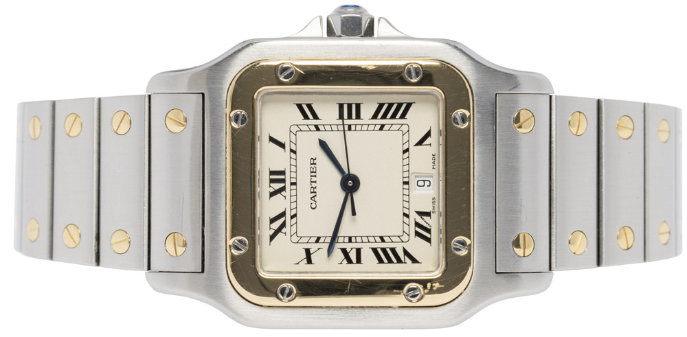 Cartier Santos Galbee, Hvid, Guld/Stål