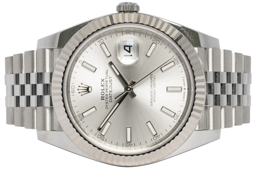 Rolex Datejust 41, Sølv, Stål, Jubilee