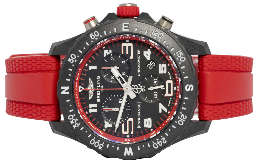 Breitling Endurance Pro 38, Sort, Rød, Breitlight, Gummi