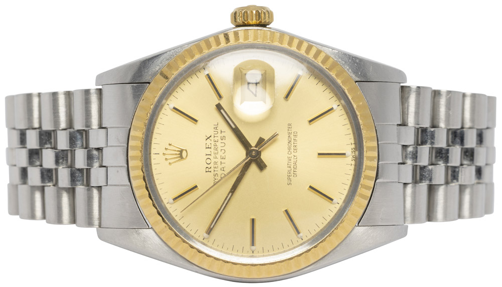 Rolex Datejust 36, Champagne, Guld/Stål, Jubilee