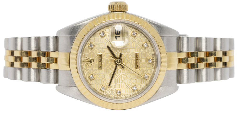 Rolex Lady-Datejust 26, Champagne Jubilee, Diamant, Guld/Stål, Jubilee